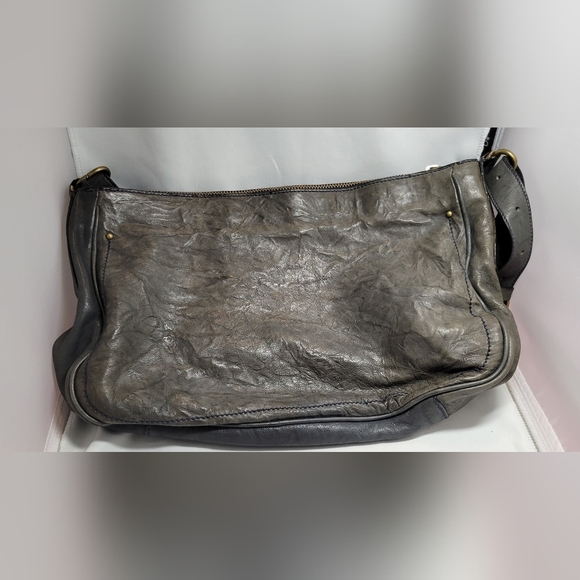 Olivia Harris purse grey green leather gold hardware shoulder bag - Picture 12 of 15